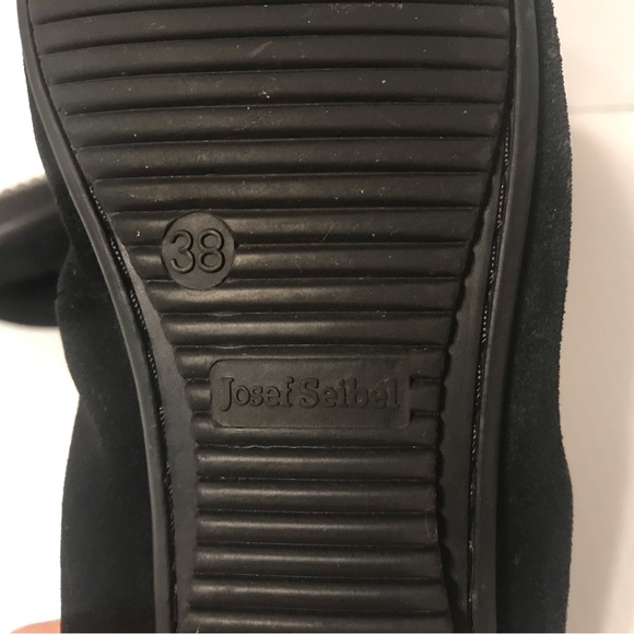 Josef Seidel comfort black flat shoes suede women size 38 / 7.5 US - Picture 7 of 8